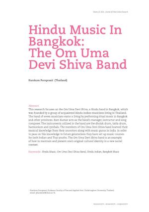 Hindu Music in Bangkok: the Om Uma Devi Shiva Band