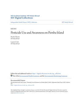 Pesticide Use and Awareness on Pemba Island Brooke Shorett SIT Study Abroad