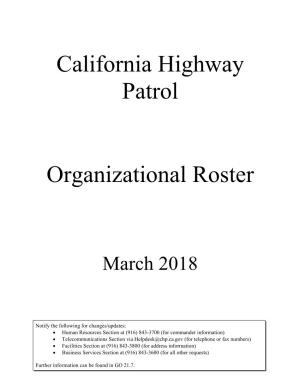 California Highway Patrol Organizational Roster