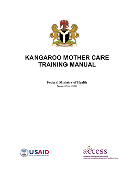 Kangaroo Mother Care Training Manual