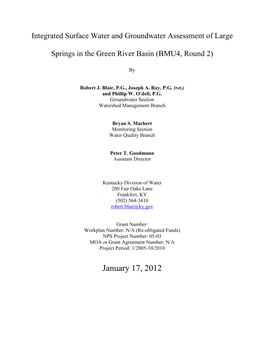 Integrated Surface Water and Groundwater Assessment of Large