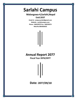 Annual Report 2077 Fiscal Year 2076/2077