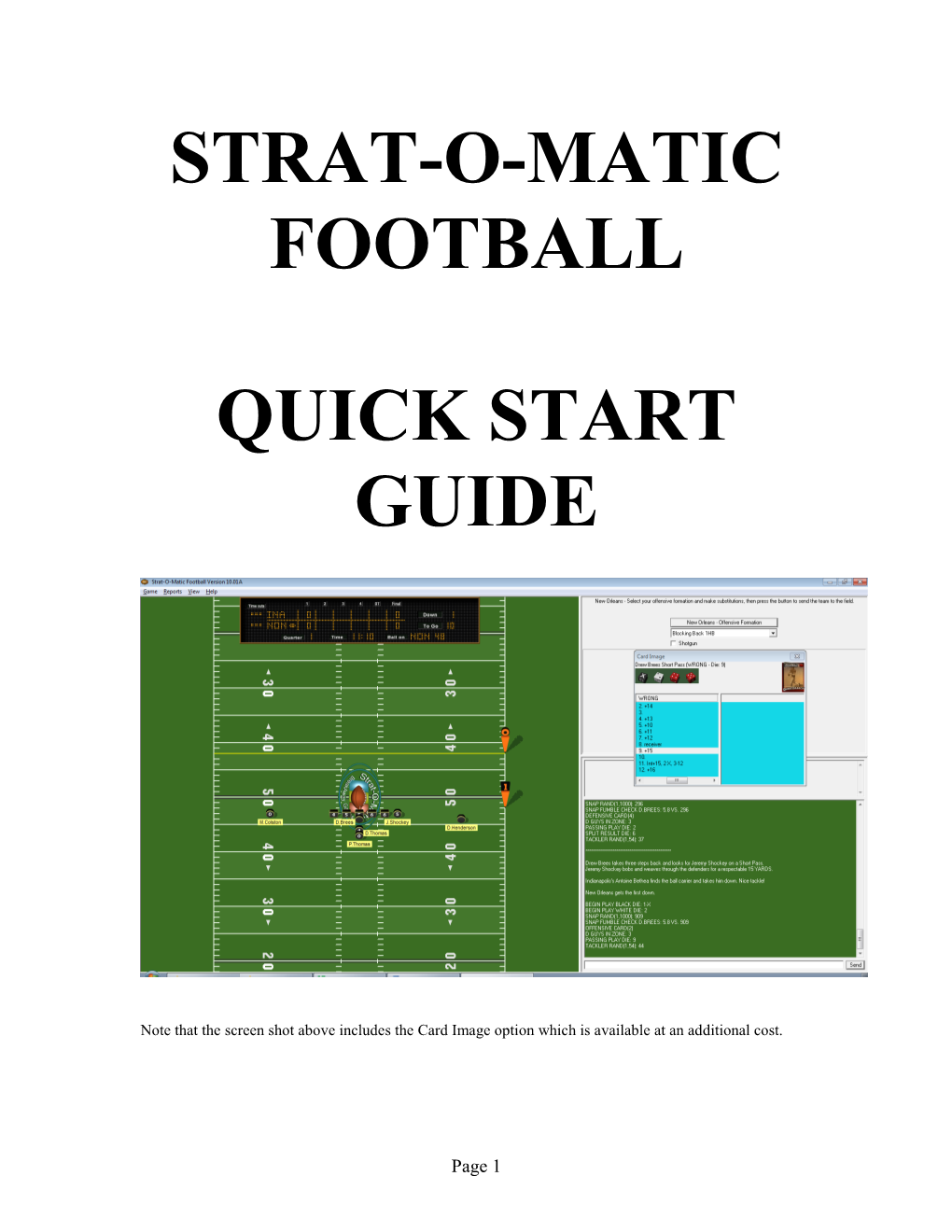 Strat-O-Matic Football Quick Start Guide