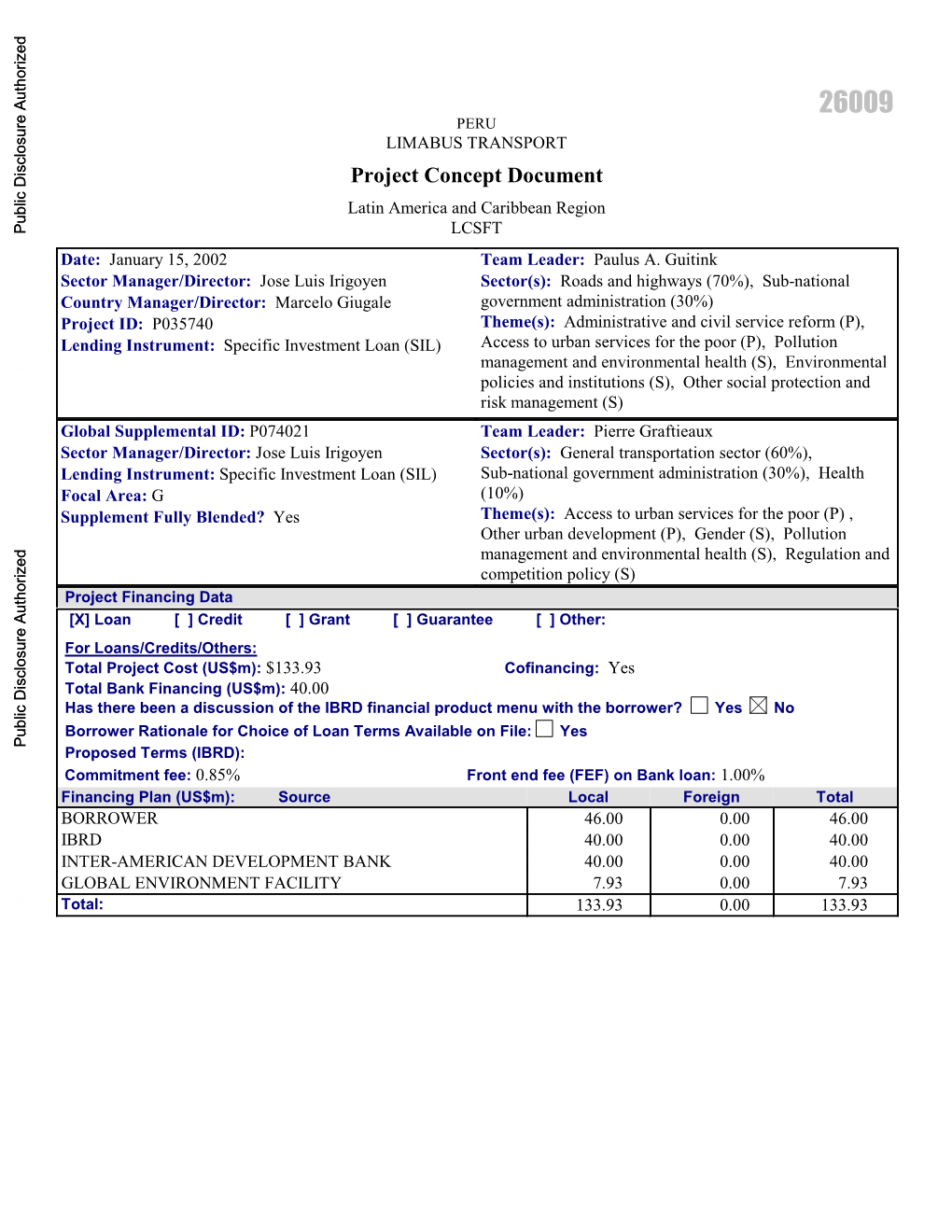 World Bank Document