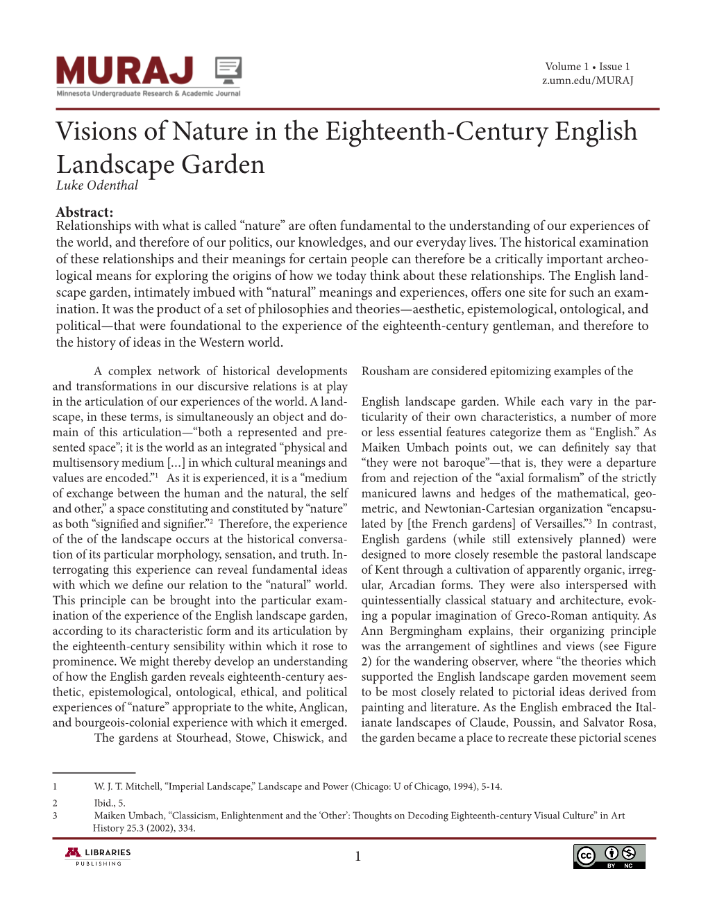 Visions of Nature in the Eighteenth-Century English