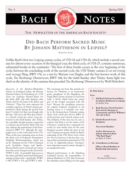 Bach Notes No. 3
