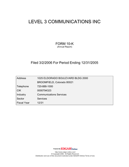 Level 3 Communications Inc