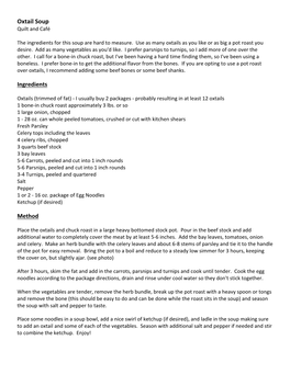 Oxtail Soup Ingredients Method