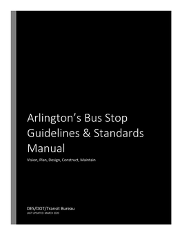 Arlington's Bus Stop Guidelines & Standards Manual