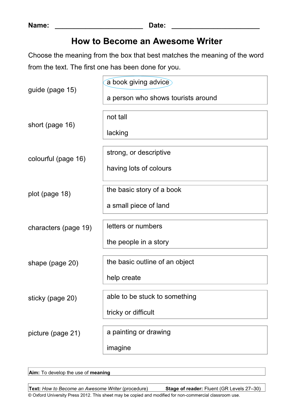 Activity Sheets Levels 9-11 s2