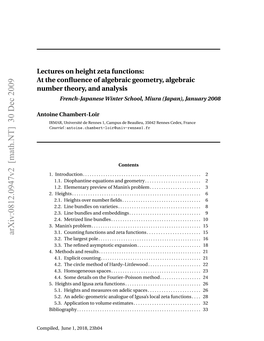 Lectures on Height Zeta Functions: at the Confluence of Algebraic