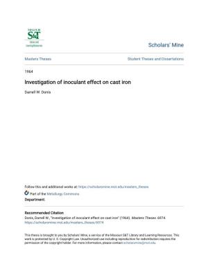 Investigation of Inoculant Effect on Cast Iron