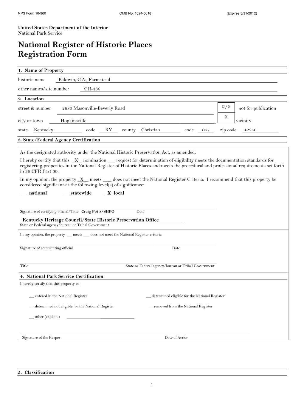 NPS Form 10 900 OMB No. 1024 0018