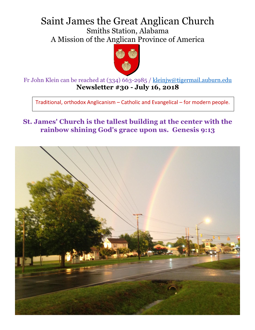 Saint James the Great Anglican Church Smiths Station, Alabama a Mission of the Anglican Province of America
