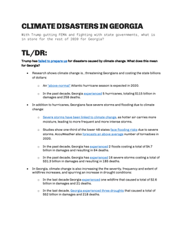 Climate Disasters in Georgia Tl/Dr
