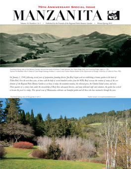 MANZANITA Volume 19, Numbers 1 & 2 • Published by the Friends of the Regional Parks Botanic Garden • Winter/Spring 2015