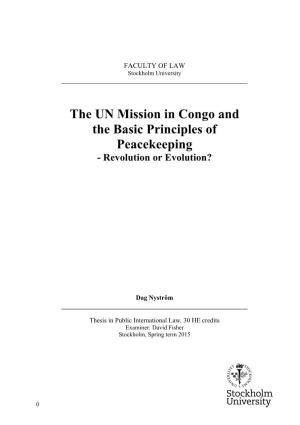 The UN Mission in Congo and the Basic Principles of Peacekeeping