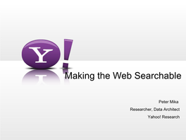 Making the Web Searchable