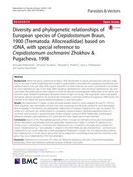 Diversity and Phylogenetic Relationships Of