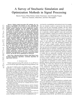 A Survey of Stochastic Simulation and Optimization Methods in Signal