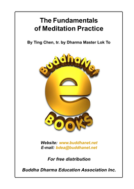 The Fundamentals of Meditation Practice