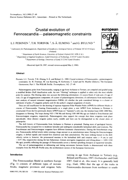 European Fennoscandia-Palaeomagnetic Constraints