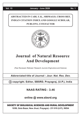 Journal of Natural Resource and Development