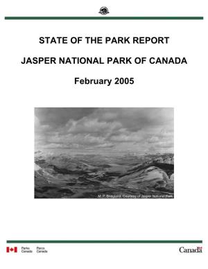 State of the Park Report Jasper National Park Of