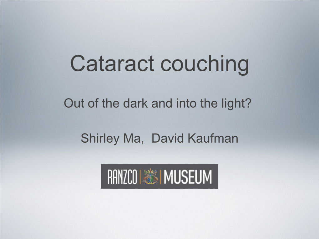 Cataract Couching