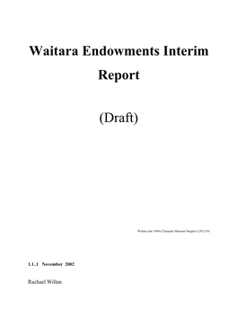 Waitara Endowments Interim Report (Draft)