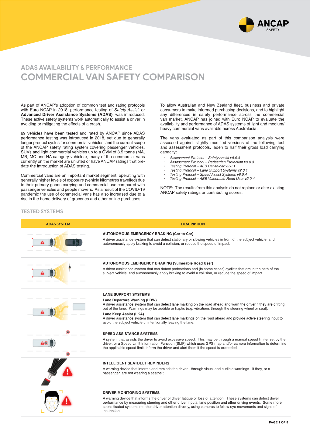 Commercial Van Safety Comparison