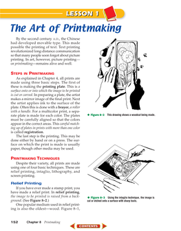 Chapter 8 Lesson 1: the Art of Printmaking