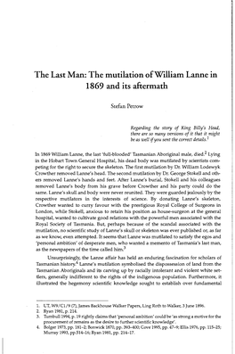 The Mutilation of William Lanne in 1869 and Its Aftermath