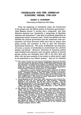 Federalism and the American Economic Order, 1789-1910
