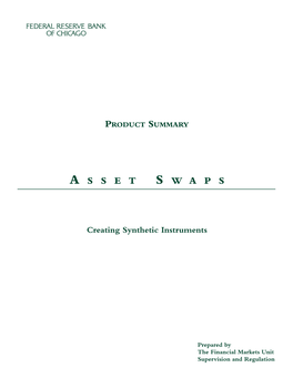 Asset Swaps and Credit Derivatives