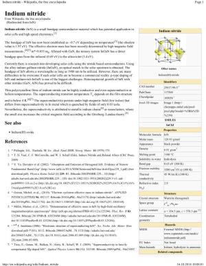 Indium Nitride - Wikipedia, the Free Encyclopedia Page 1