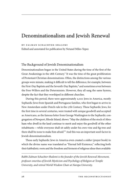 Denominationalism and Jewish Renewal.Pdf