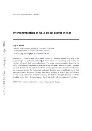 Intercommutation of U(1) Global Cosmic Strings