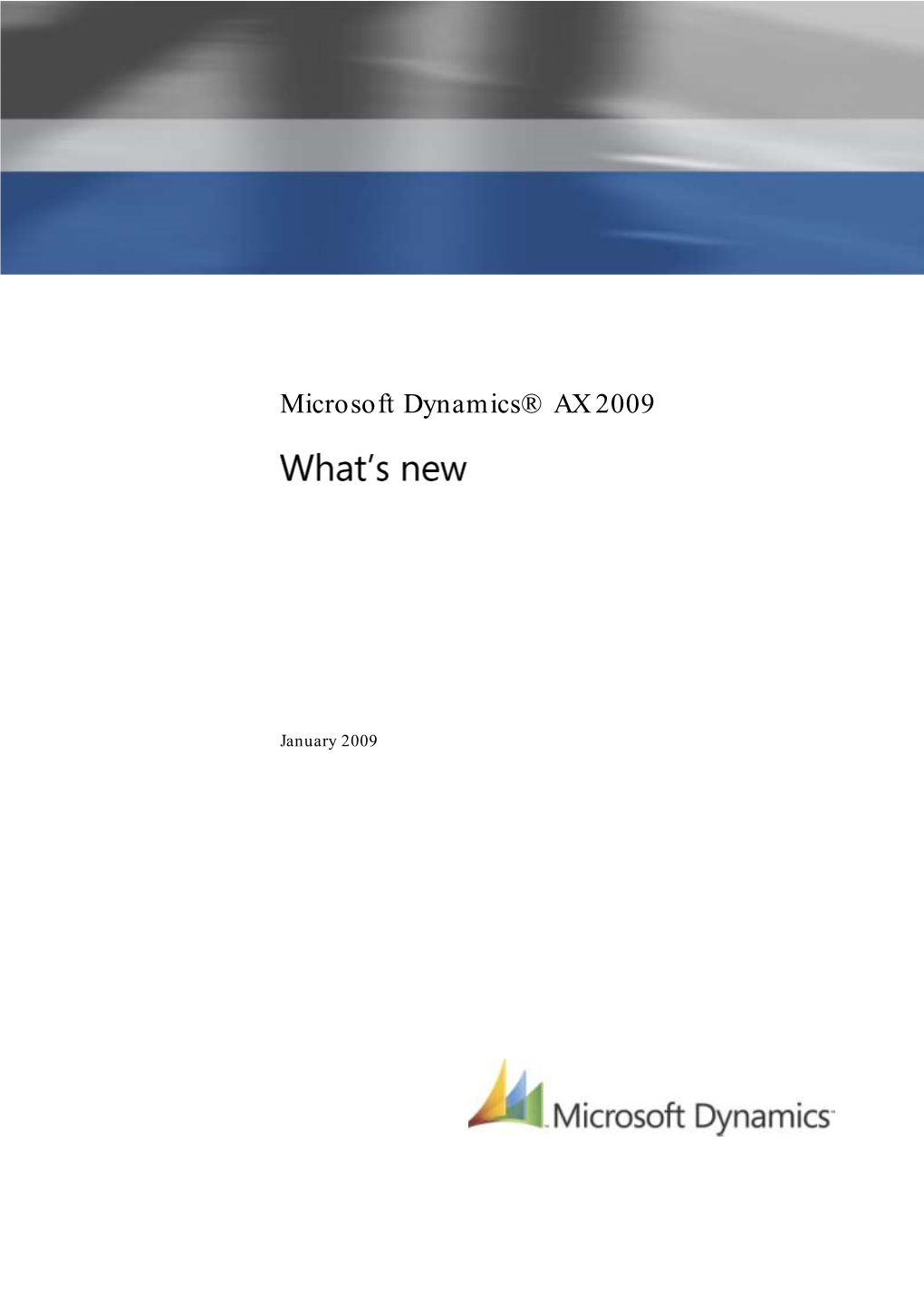 Microsoft Dynamics® AX 2009