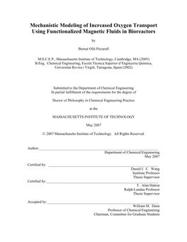 Mechanistic Modeling of Increased Oxygen Transport Using Functionalized Magnetic Fluids in Bioreactors
