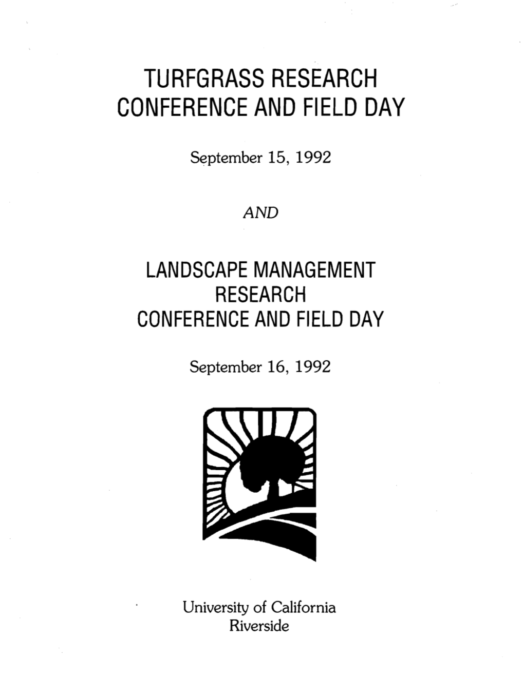 Turfgrass Research Conference and Field Day