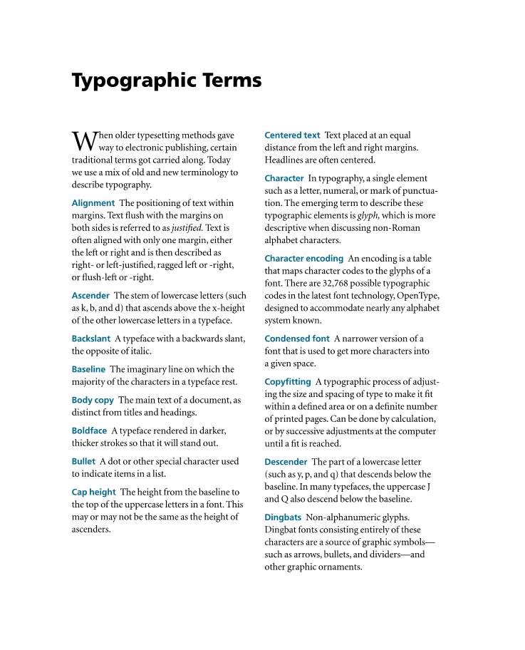 Typographic Terms