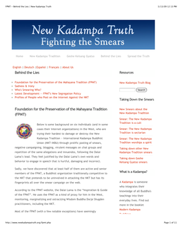 FPMT - Behind the Lies | New Kadampa Truth 3/13/09 12:13 PM