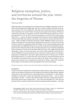 The Forgeries of Worms Thomas Kohl*