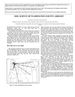 Soil Survey of Washington County, Oregon