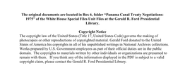 Panama Canal Treaty Negotiations: 1975” of the White House Special Files Unit Files at the Gerald R