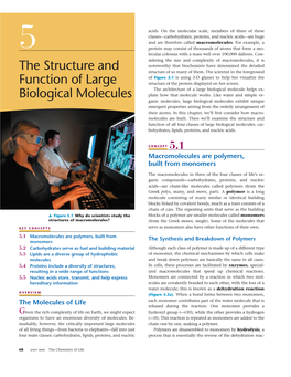 The Structure and Function of Large Biological Molecules 69 of Life
