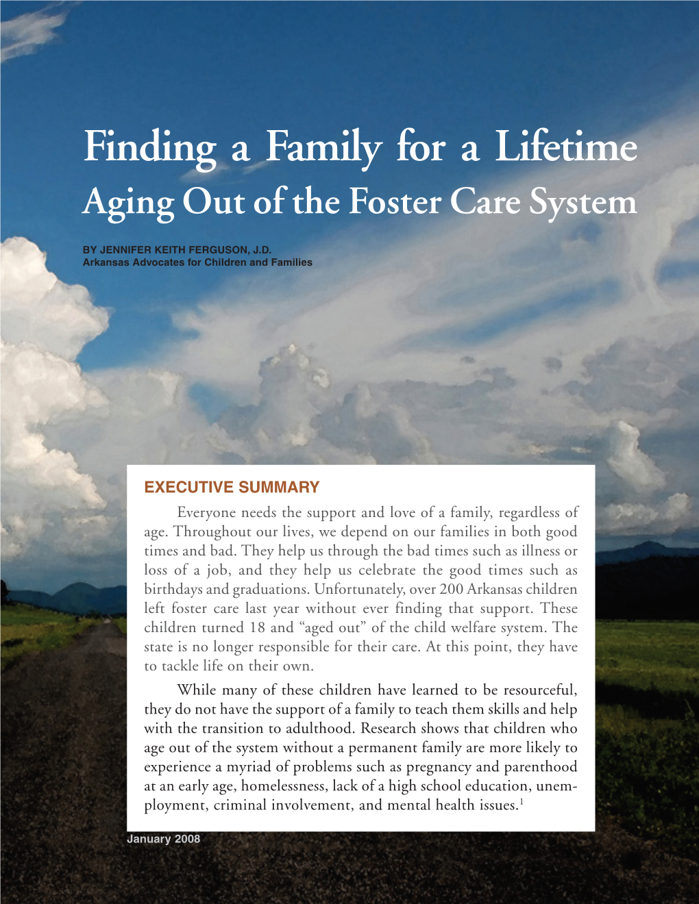 Aging out of the Foster Care System