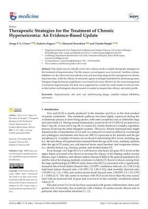 Therapeutic Strategies for the Treatment of Chronic Hyperuricemia: an Evidence-Based Update