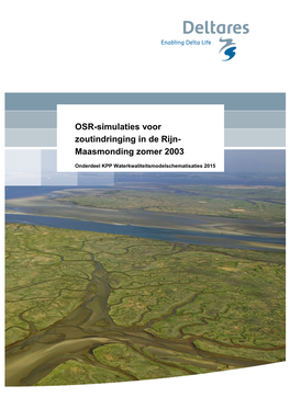 OSR-Simulaties Voor Zoutindringing in De Rijn-Maasmonding Zomer 2003